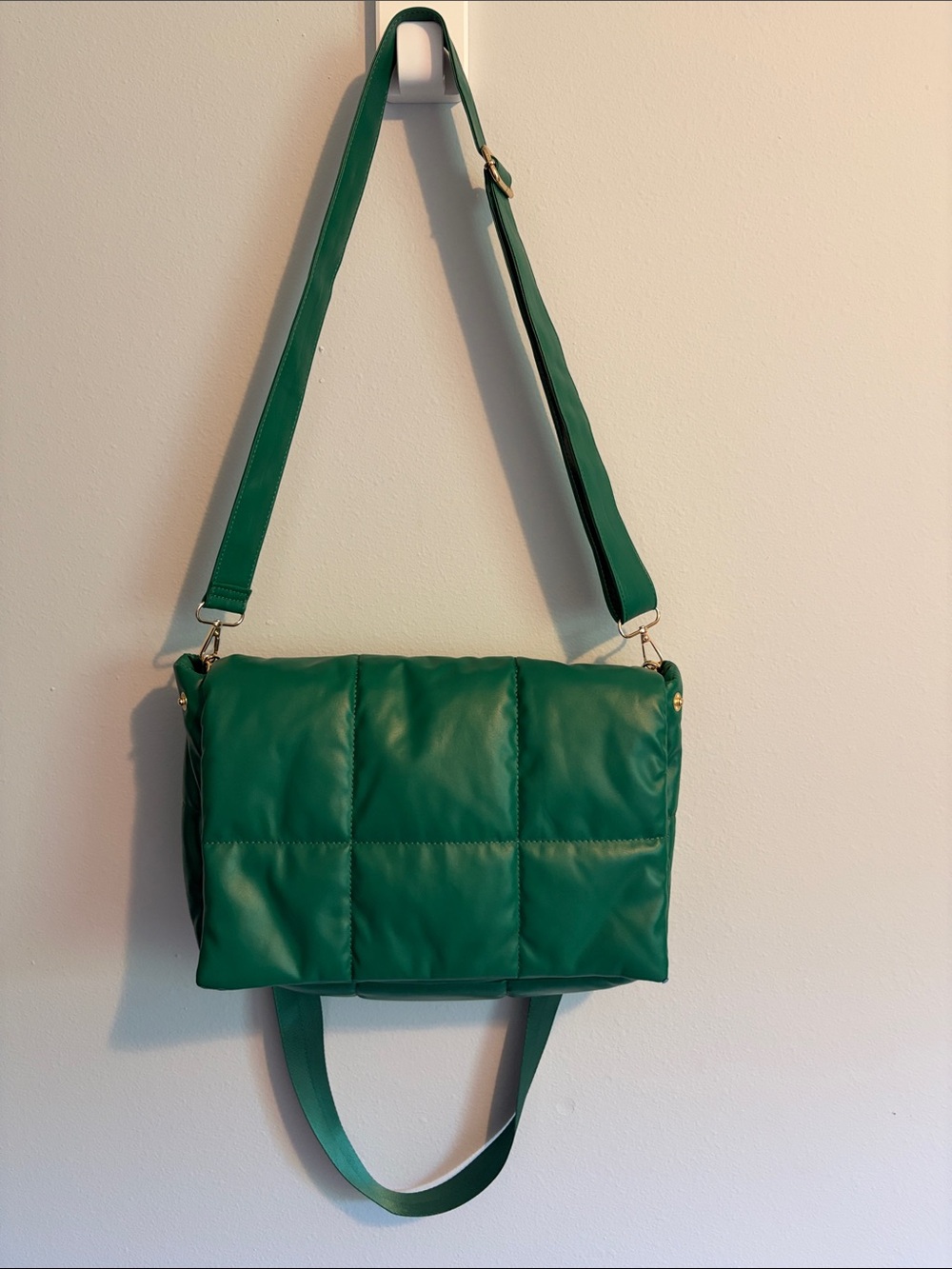 Anthropologie Emerald Quilted Crossbody Bag